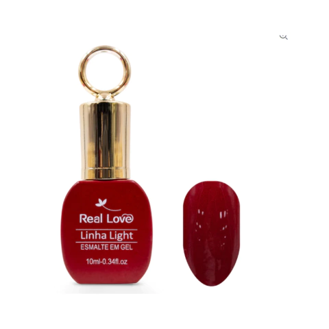ESMALTE EM GEL VERMELHO Nº046 COM TAMPA CHAVEIRO LINHA LIGHT 10ML - REAL LOVE