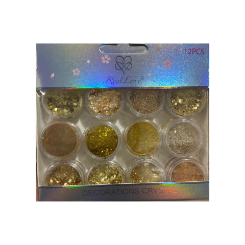 KIT 12 DECORAÇÕES DOURADAS REAL LOVE