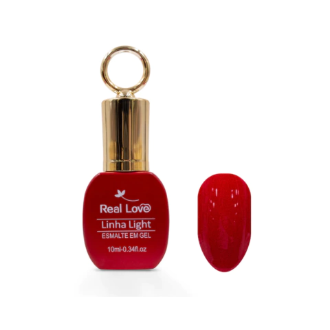 ESMALTE EM GEL VERMELHO Nº048 COM TAMPA CHAVEIRO LINHA LIGHT 10ML - REAL LOVE