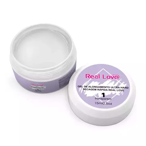 GEL HARD DE SECAGEM RÁPIDA PARA ALONGAMENTO N1 15ML - REAL LOVE