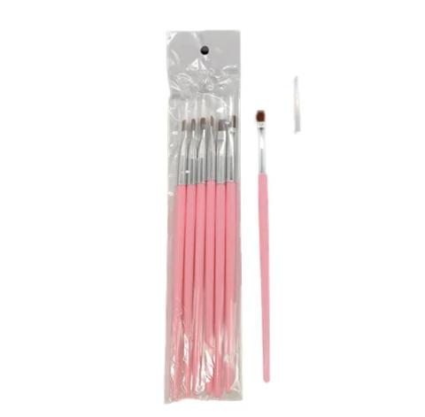KIT PINCEL 6 UNIDADES PARA GEL ROSA