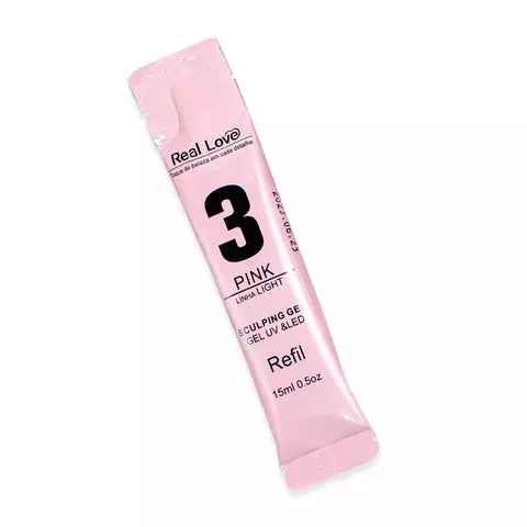 SACHE DE GEL PARA ALOGAMENTO REAL LOVE PINK Nº 3 15ML