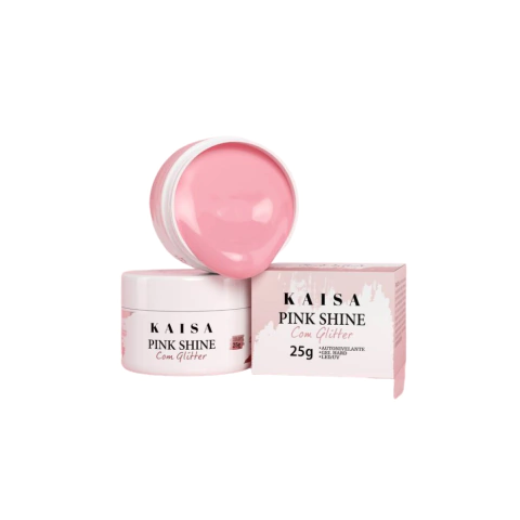 GEL KAISA NIVELANTE 25G - PINK SHINE COM GLITTER