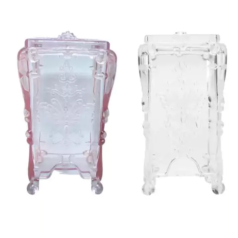 PORTA ALGODAO - ROSA TRANSPARENTE