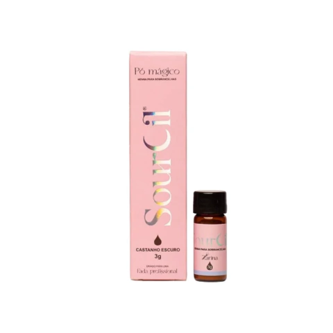 Kit Henna para Sobrancelhas Sourcil 3g Castanho Escuro