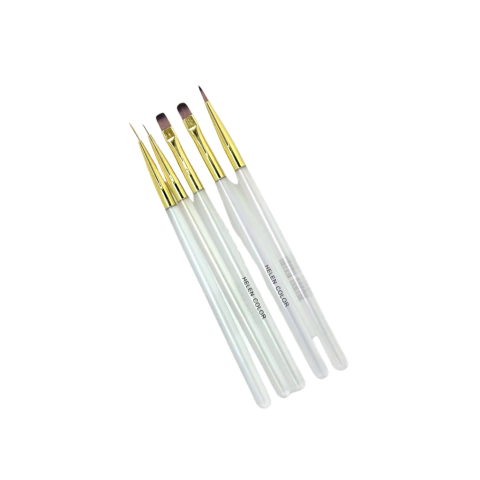 KIT PINCEL HOLOGRÁFICO DECORAÇÃO DE UNHAS, NAIL EM GEL HELEN COLOR 5 UNIDADES