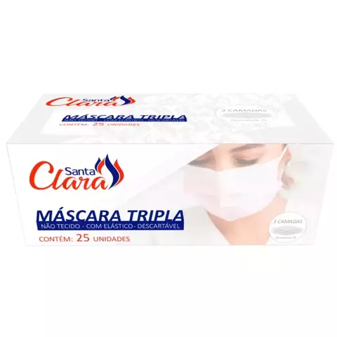 MÁSCARA DESCARTÁVEL SANTA CLARA 25 UN