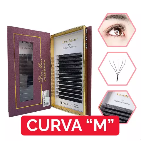 CÍLIOS DECEMARS 5D CURVATURA M Tamanho:Mix 8mm ao 12mm