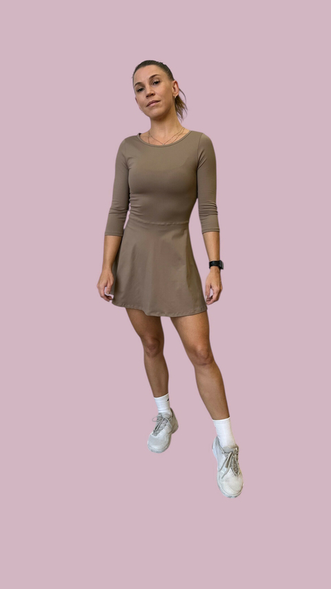 Vestido Coffee Manga 3/4 + Short - comprar online