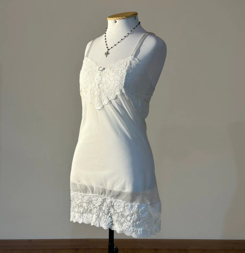 ‧₊˚⊹ slipdress branco coquette . ‧₊˚⊹