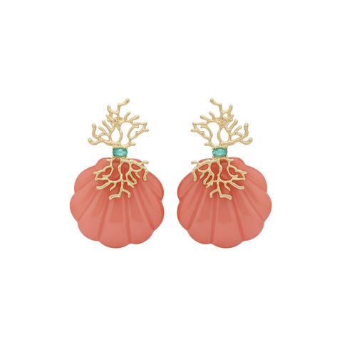 Brinco Coral Resina