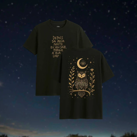 Camiseta - Meia Noite - Coruja
