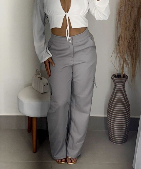 Calça Cinza Cargo Alfaiataria