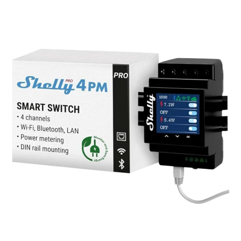 Shelly Pro 4PM - Relé - WIFI & Ethernet - Control Profesional para Domótica - comprar online
