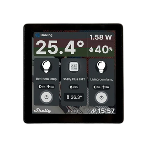 Shelly Wall Display - Panel Home Assistant Domotica Termostato WIFI