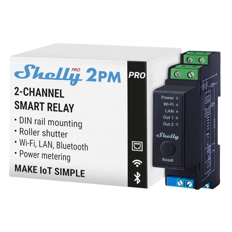 Shelly Pro 2PM - Relé - WIFI & Ethernet - Control Profesional para Domótica - comprar online
