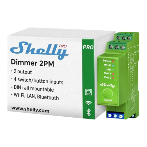 Shelly Pro Dimmer 2PM - Relé - WIFI & Ethernet - Control Profesional para Domótica - comprar online