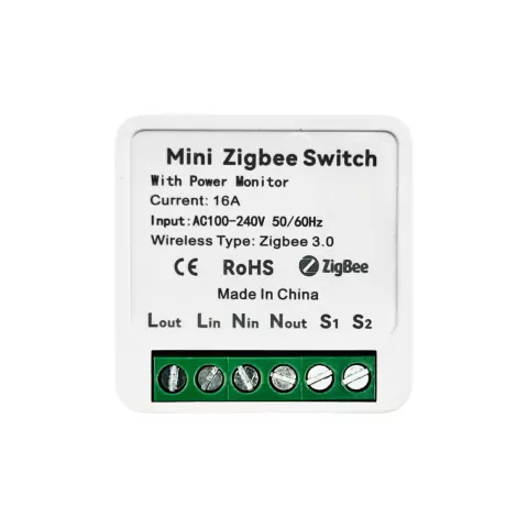 Relé Zigbee Mini Switch con medidor de potencia