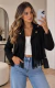 Campera mujer gamuza con flecos tendencia