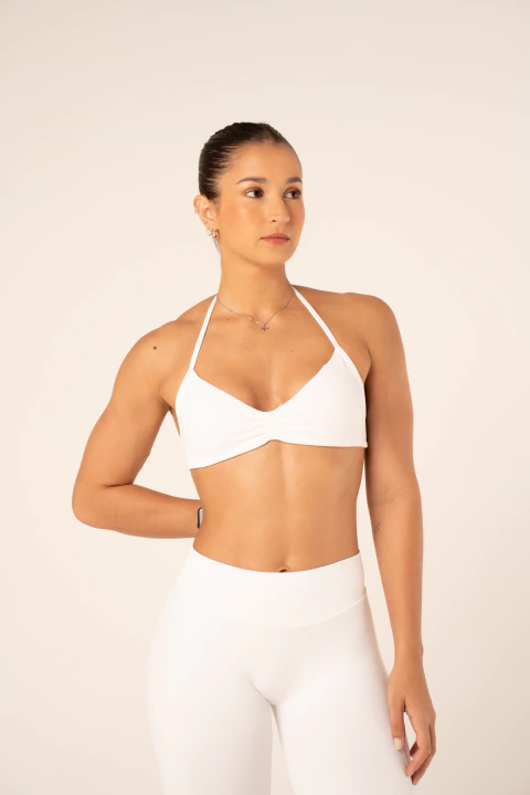 Top Franzido Branco Seamless Fitness - comprar online