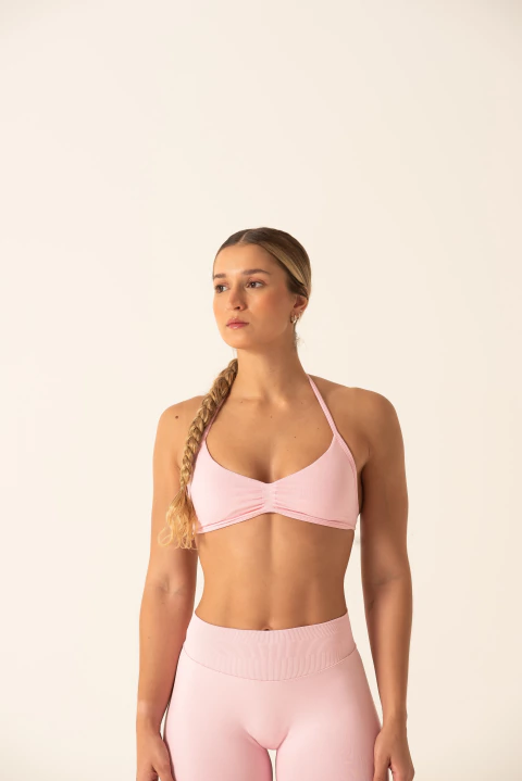Top Franzido Rosa Seamless Fitness - comprar online