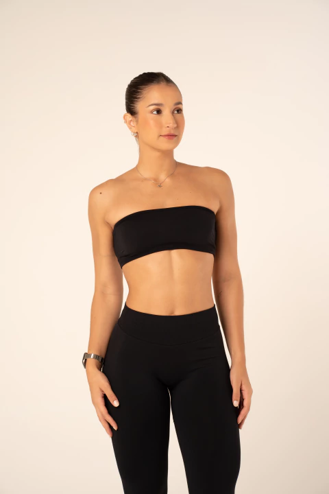 Top Preto Faixa Seamless Fitness - comprar online