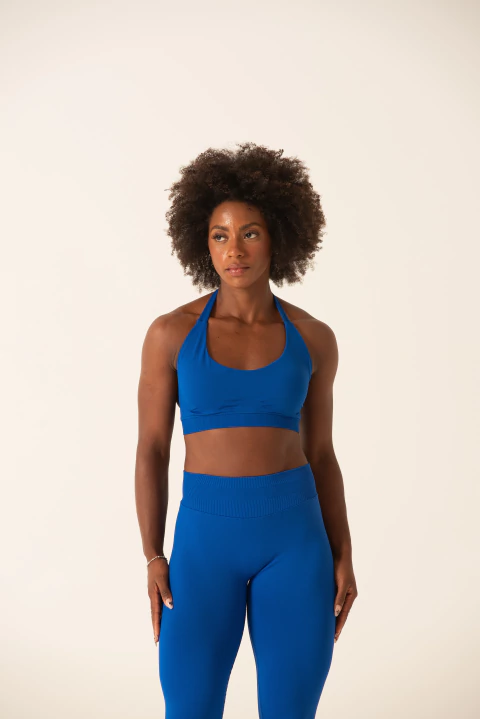 Top Halter Azul Oceano Seamless Fitness - comprar online