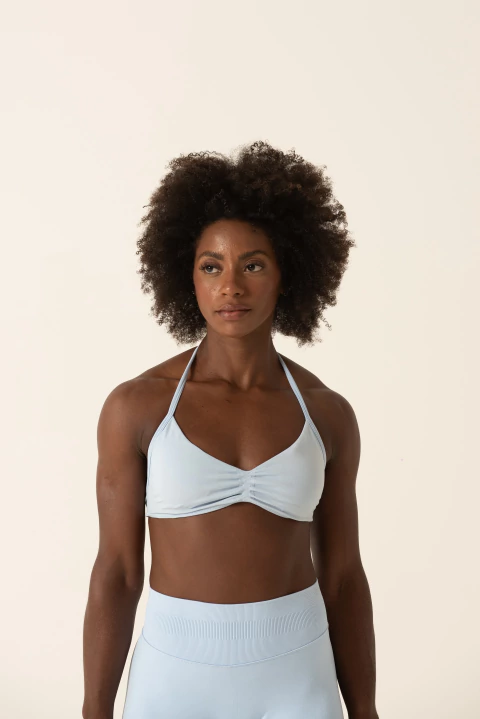 Top Franzido Azul Bebê Seamless Fitness - comprar online