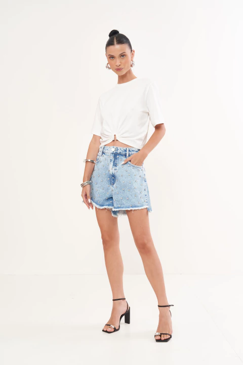 Short Jeans Dubai com Bordado Manual