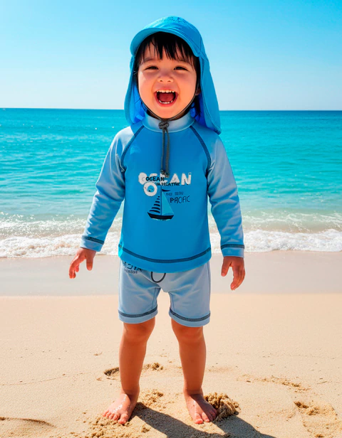 Conjunto BEBE Remera + Boxer + Gorra cubre Nuca Modelo Velero - comprar online