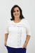 Blusa Manga 3/4 Prespontos Coloridos Off White