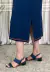 Vestido Midi Manga Curta Marinho - comprar online