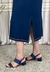 Vestido Midi Manga Curta Marinho - comprar online