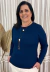 Blusa Básica Manga Longa com Punho Marinho - loja online