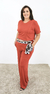 Conjunto Pantalona Manga Curta Cropped Telha - comprar online