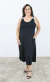 Vestido Midi Evasê Preto Detalhe Ombro - loja online