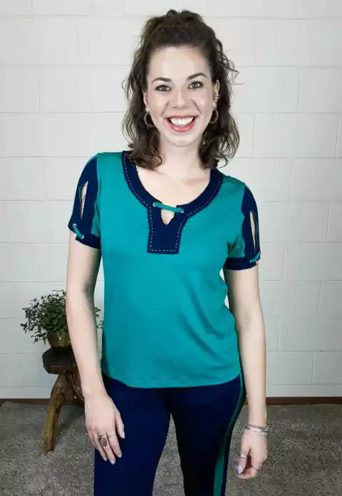 Blusa Bea Abdalla Bicolor Verde