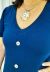 Vestido Midi Decote V Babado Marinho - comprar online