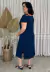 Vestido Midi Manga Curta Marinho - Bea Abdalla