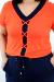 Conjunto Decote V Bicolor Marinho/Laranja - loja online