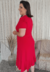 Vestido Midi Decote V Babado Vermelho - comprar online