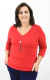 Blusa Básica Manga 3/4 Decote V Vermelho