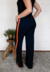 Calça Bea Abdalla Pantalona Bicolor Preto - loja online