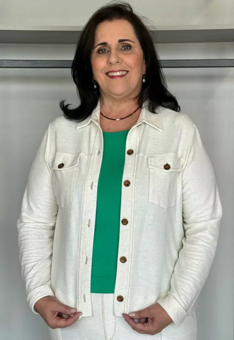 Casaco Manga Longa Moletinho Linho Off