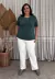 Blusa Básica Meia Manga Decote U Verde - Bea Abdalla