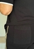 Conjunto Calça e Blusa Manga Curta Tricolor Preto, Branco e Bege, com Friso Bege - loja online