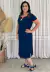 Vestido Midi Manga Curta Marinho - comprar online