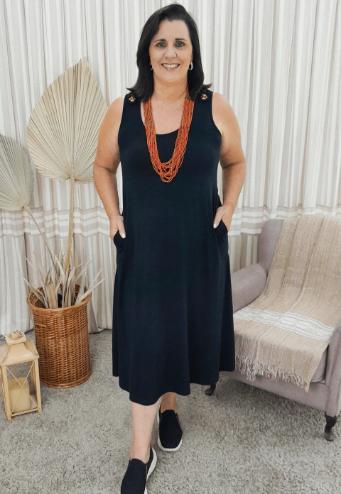 Vestido Bea Abdalla Mid Evasê Preto