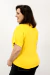 Blusa Manga Curta Decote V Recortes Amarela - loja online