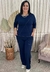 Calça Pantalona Bolsos a Fio Marinho - Bea Abdalla